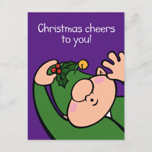 Cartão Postal De Festividades Cartão-postal de Natal Mistletoy Elves