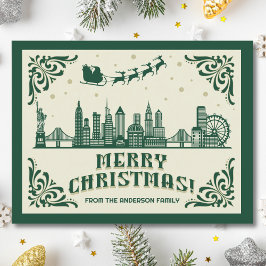 Cartão Postal De Festividades Cartão-postal de Natal no Skyline Nova Iorque