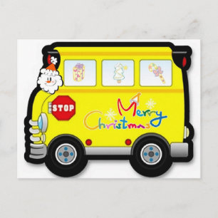 Cartão Postal De Festividades Cartão-postal de Natal para o motorista de ônibus 