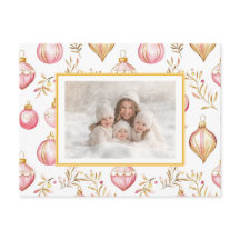 Cartão-postal de Natal para ornamentos Dourados co