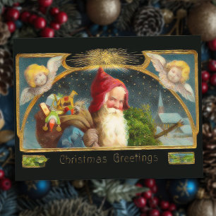 Cartão Postal De Festividades Cartão-postal de Natal para Papais noeis e Anjos