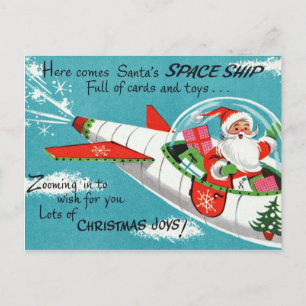 Cartão Postal De Festividades Cartão-postal de Natal para Papais noeis Espaciais