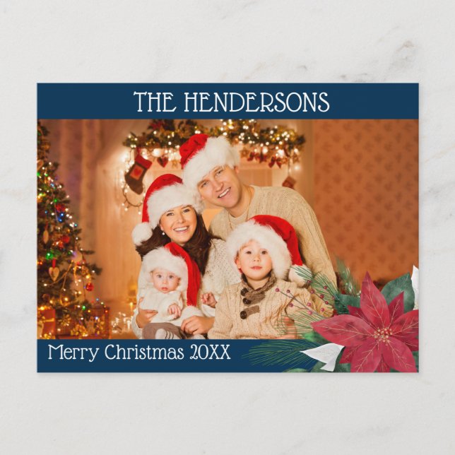 Cartão Postal De Festividades Cartão-postal de Natal Poinsettia (Frente)