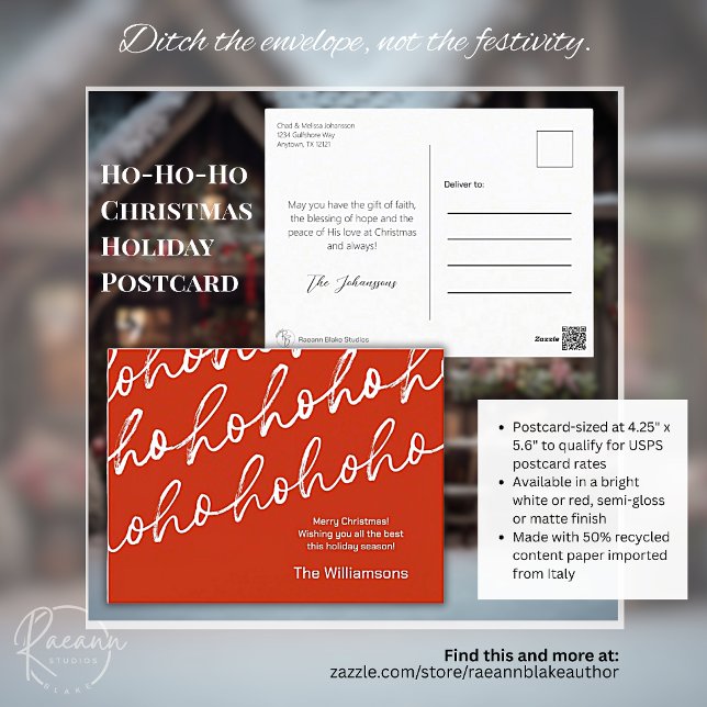 Cartão Postal De Festividades Cartão-postal de Natal Red Ho-Ho (Criador carregado)