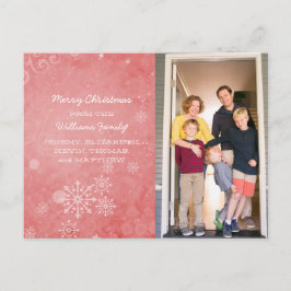 Cartão Postal De Festividades Cartão-postal de Natal Red Snowflake Swirls