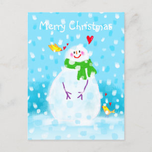 Cartão Postal De Festividades Cartão-postal de Natal Snowman