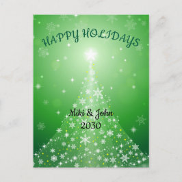 Cartão Postal De Festividades Cartão-postal de Natal Verde Moderno Personalizado