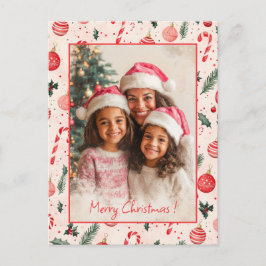 Cartão Postal De Festividades Cartão-postal de Natal vermelho-rosa-claro