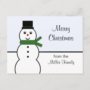 Cartão Postal De Festividades Cartão-postal de Natal Whimsical Snowman