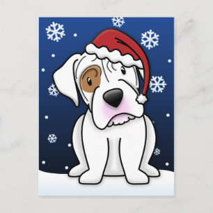 Cartão Postal De Festividades Cartão-postal de Natal White Boxer Kawaii