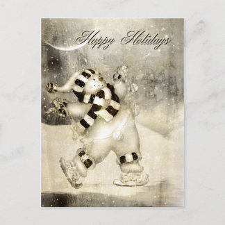 Cartão Postal De Festividades Cartão-postal de ontem do Snowman