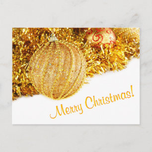 Cartão Postal De Festividades Cartão-postal de Ouro Feliz de Natal