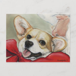 Cartão Postal De Festividades Cartão-postal de Pembroke Welsh Corgi e Papais noe