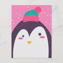 Cartão Postal De Festividades Cartão-postal de Penguin Cute a partir de Feriado