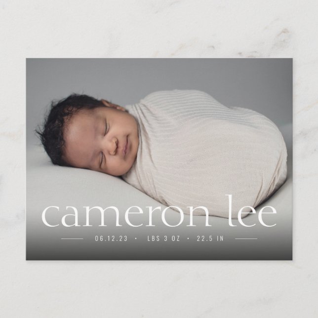 Cartão Postal De Festividades Cartão-postal de publicação de fotografia de nasci (Frente)