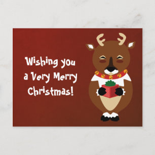Cartão Postal De Festividades Cartão-postal de Reindeer Feliz