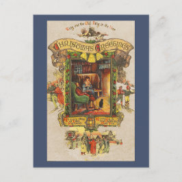 Cartão Postal De Festividades Cartão-postal de saudação de natais vintages