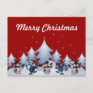 Cartão Postal De Festividades Cartão-postal de Snowmen de Férias