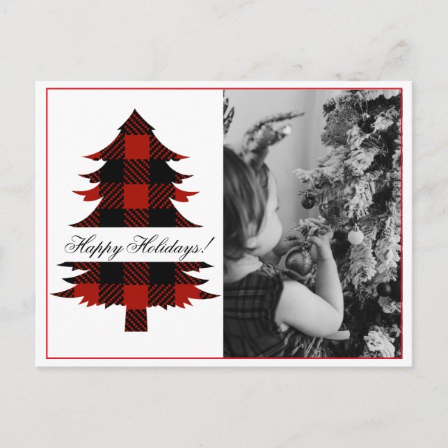 Cartão Postal De Festividades Cartão-postal de Xadrez de Buffalo Feliz Feriados (Frente)