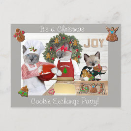 Cartão Postal De Festividades Cartão-postal do Cookie Kitten Cookie de Natal