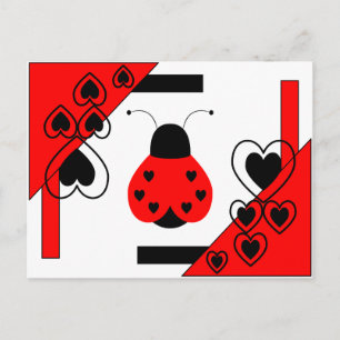 Cartão Postal De Festividades Cartão-postal do Namorados Ladybug Coração Bonito