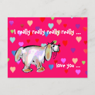 Cartão Postal De Festividades Cartão-postal do namorados Pup & Hearts ~