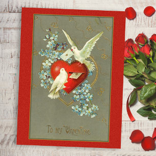 Cartão Postal De Festividades Cartão-postal do Namorados Vintage Love Birds