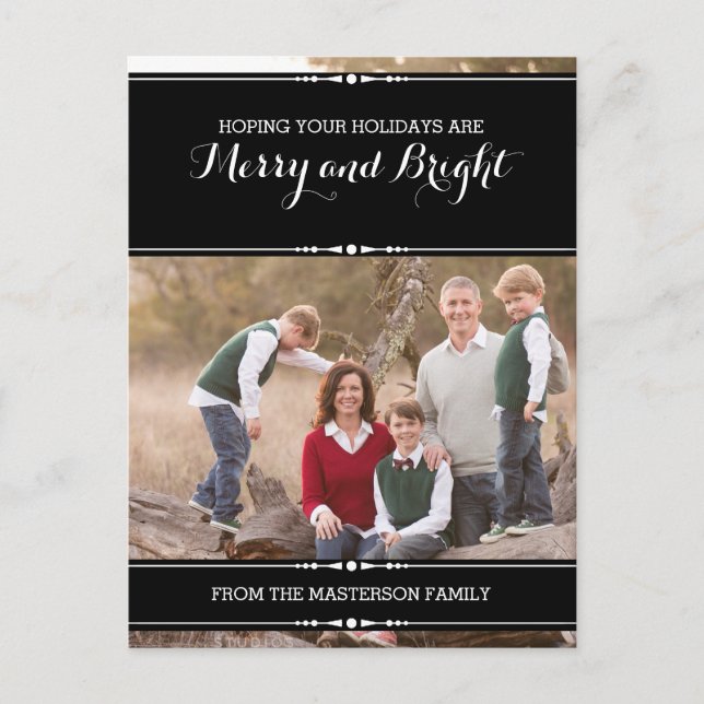 Cartão Postal De Festividades Cartão-postal Ebony Simplesmente de Feriado de Mús (Frente)