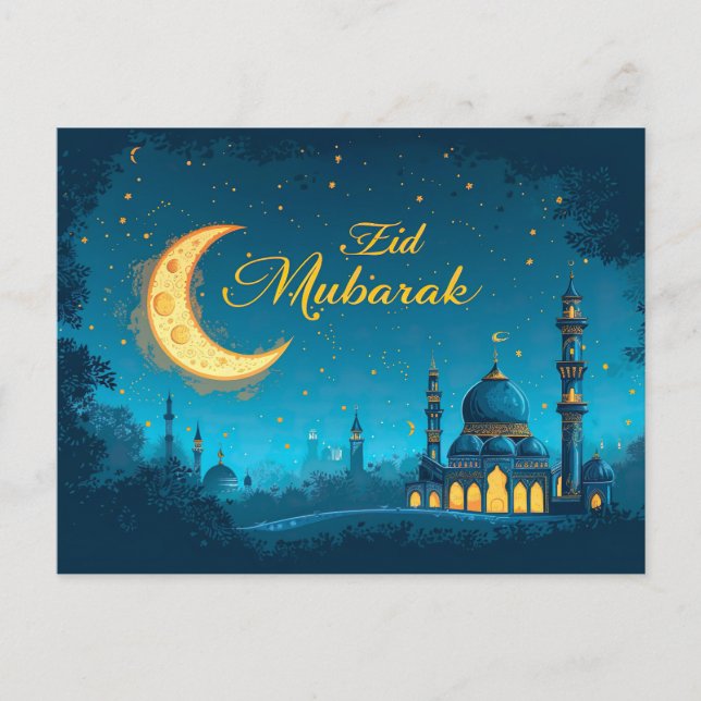 Cartão Postal De Festividades Cartão-postal Eid Mubarak (Frente)