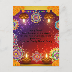 Cartão Postal De Festividades Cartão-postal Elegante Indiano Diwali Rangoli
