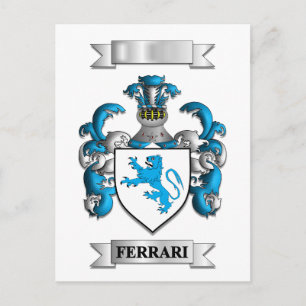 Cartão Postal De Festividades Cartão-postal Família Ferrari Sobrenome e Escudo