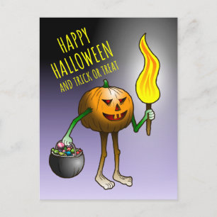 Cartão Postal De Festividades Cartão-postal Feliz de Halloween e Truque ou Trata