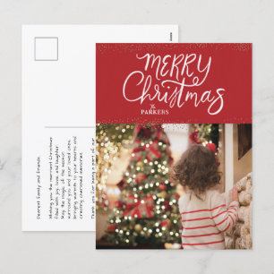 Cartão Postal De Festividades Cartão-postal Feliz de Natal Vermelho