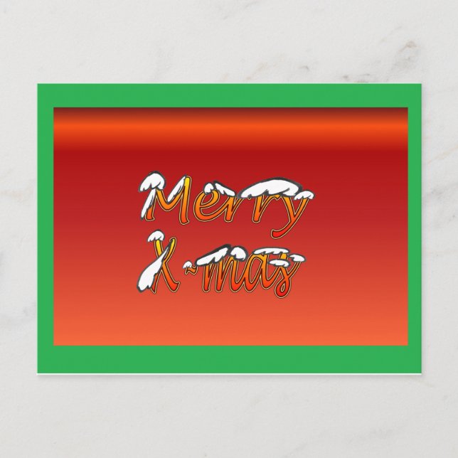 Cartão Postal De Festividades Cartão-postal Feliz de Natal Vermelho (Frente)