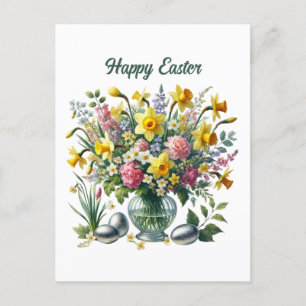 Cartão Postal De Festividades Cartão-postal Feriado de flores de Felz pascoa gir