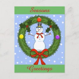 Cartão Postal De Festividades Cartão-postal Feriado Snowman (Personalizável)
