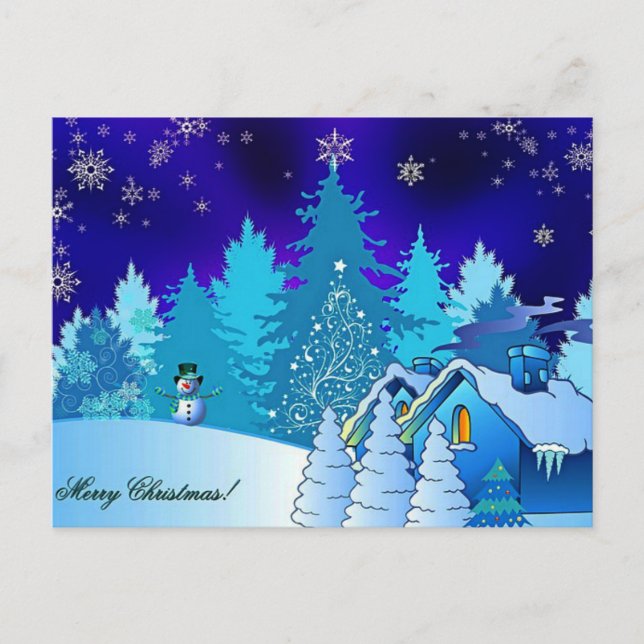 Cartão Postal De Festividades Cartão-postal festivo de férias (Frente)