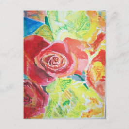 Cartão Postal De Festividades Cartão-postal Floral de Aquarela