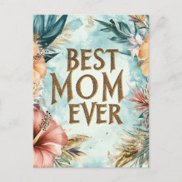 Cartão Postal De Festividades Cartão-postal floral de Férias da Mãe da Melhor Mã