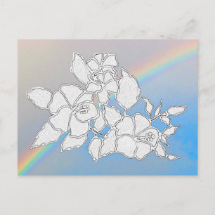 Cartão Postal De Festividades Cartão-postal - Flores de Hibiscus para Cor