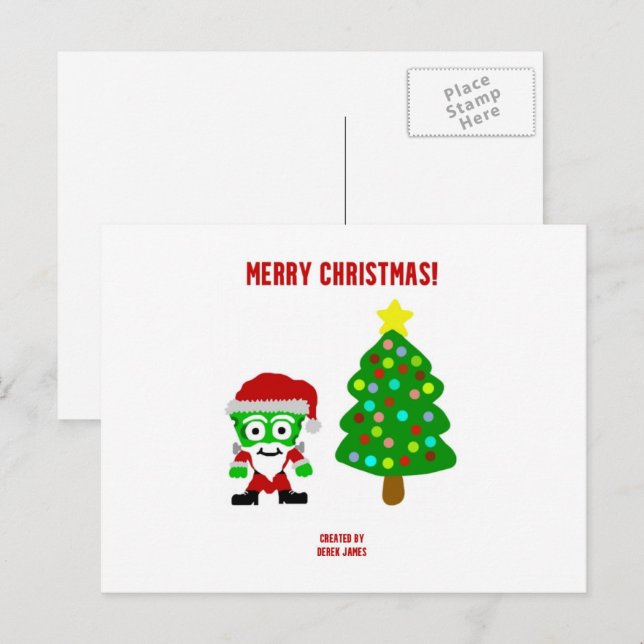 Cartão Postal De Festividades Cartão-postal FrankenCheese de Natal (Frente/Verso)