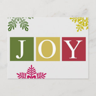 Cartão Postal De Festividades Cartão-postal Joy Christmas Snowflakes