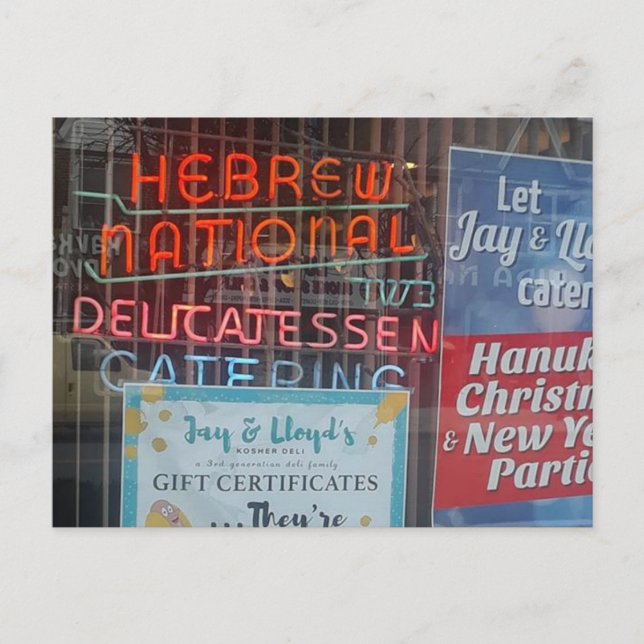 Cartão Postal De Festividades Cartão-postal judeu-Kosher Deli no Brooklyn (Frente)