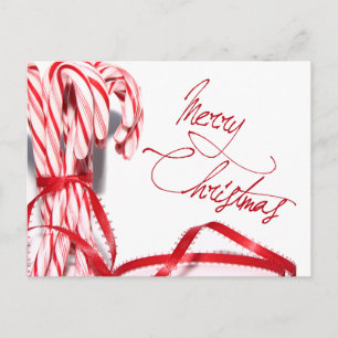Cartão Postal De Festividades Cartão-postal Merry Christmas Candy Canes