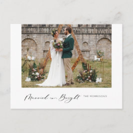 Cartão Postal De Festividades Cartão-postal Mínimo de Feriado Moderno Casado e B