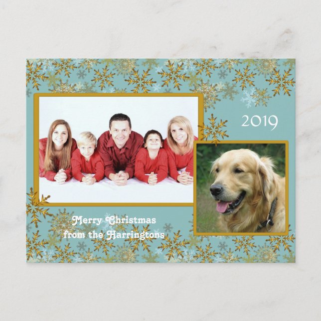 Cartão Postal De Festividades Cartão-postal multifoto de Natal da família (Frente)