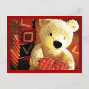 Cartão Postal De Festividades Cartão-postal "Namorados Adoram Urso de Teddy com