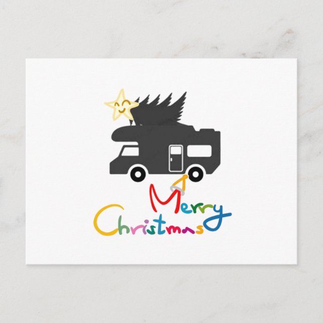 CARTÃO POSTAL DE FESTIVIDADES *CARTÃO POSTAL* PARA AS FÉRIAS FELIZES EM VEÍCULO  (Frente)