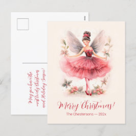 Cartão Postal De Festividades Cartão-postal para Natais vintages de fada de Açúc