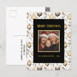 Cartão Postal De Festividades Cartão-postal para Ornações Pretas do Prata Dourad